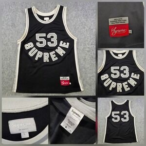 Supreme Jersey Mens Large Black 53 Kill That Noise Basketball Mesh Tank Top